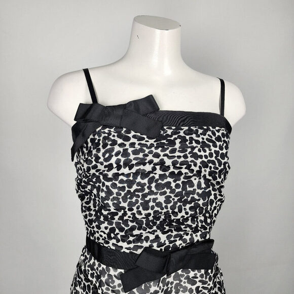Moschino Black Cotton Animal Print Dress Size 10 - Picture 2 of 15
